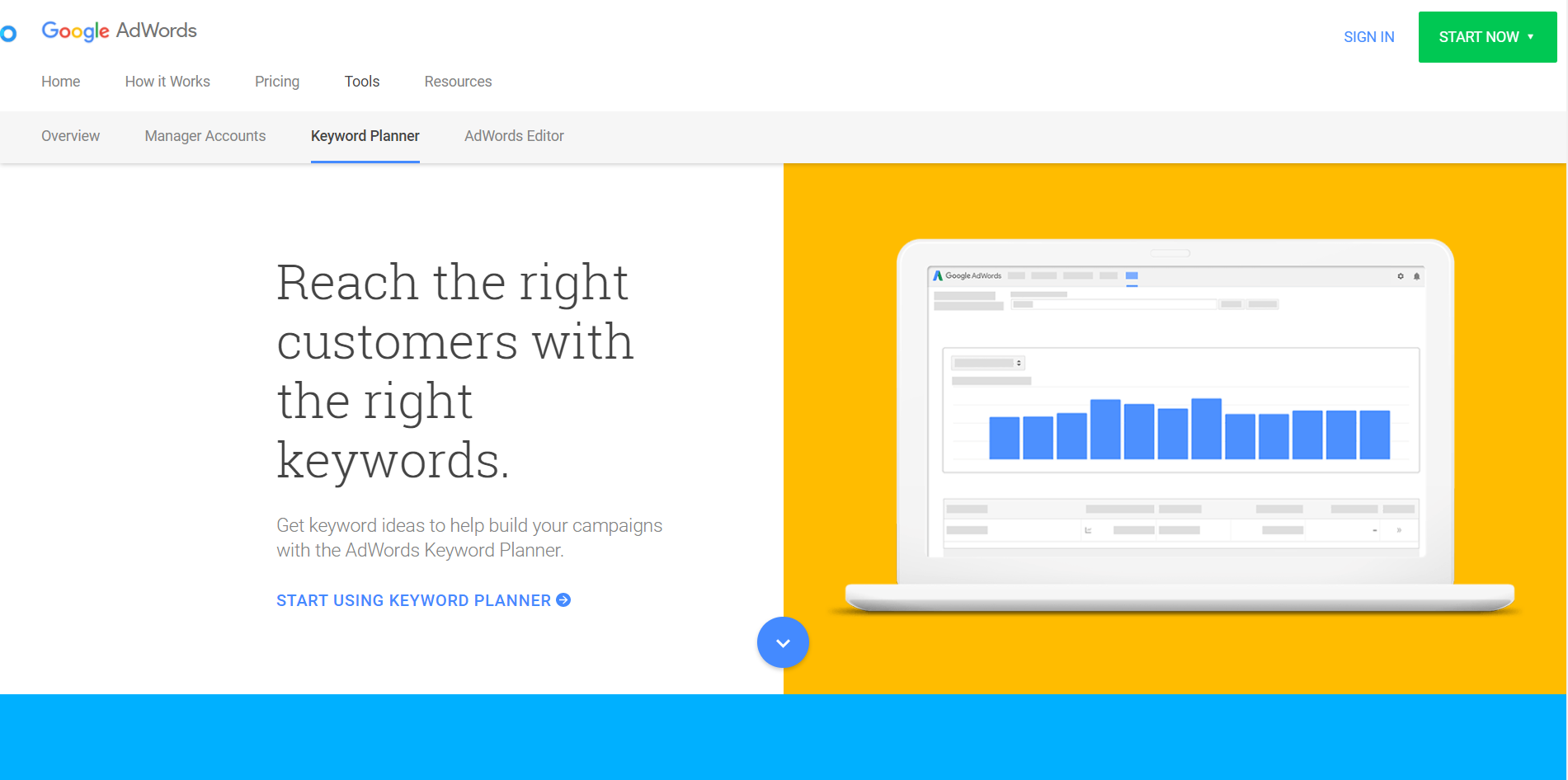 Google Adwords Keyword Tool Landing Page
